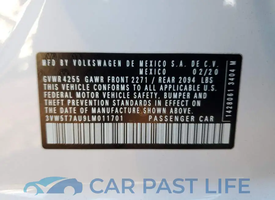 3VW5T7AU9LM011701# 12