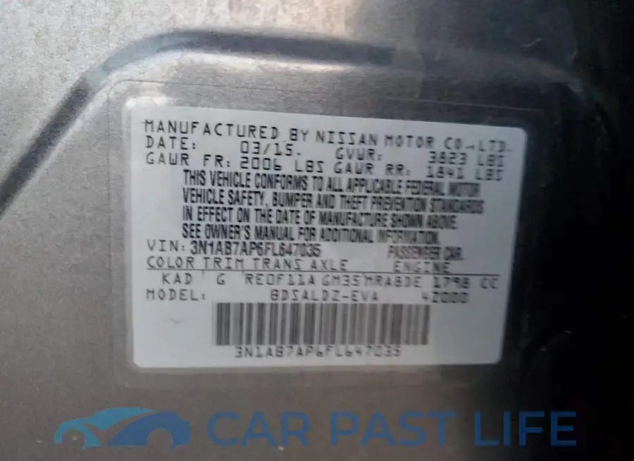 3N1AB7AP6FL647035# 12