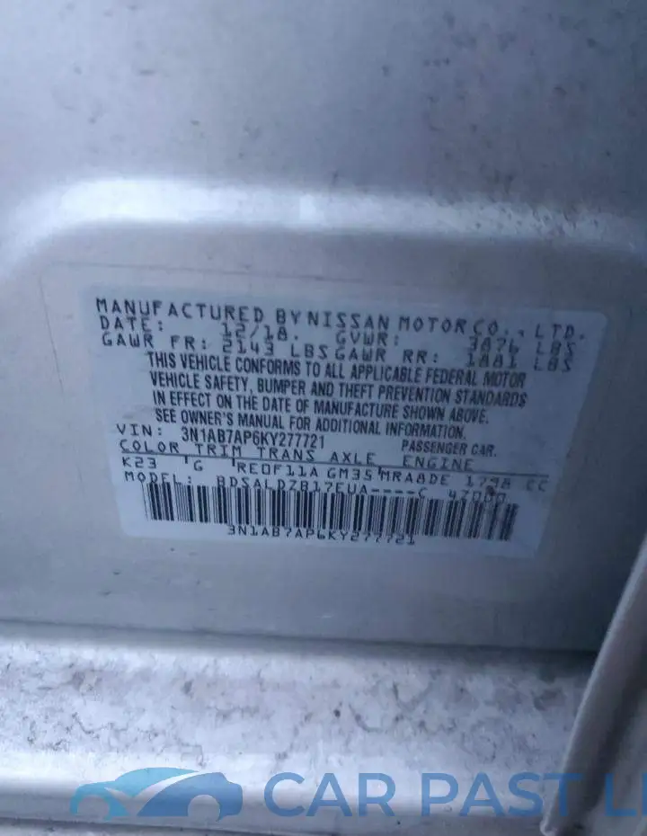 3N1AB7AP6KY277721# 12
