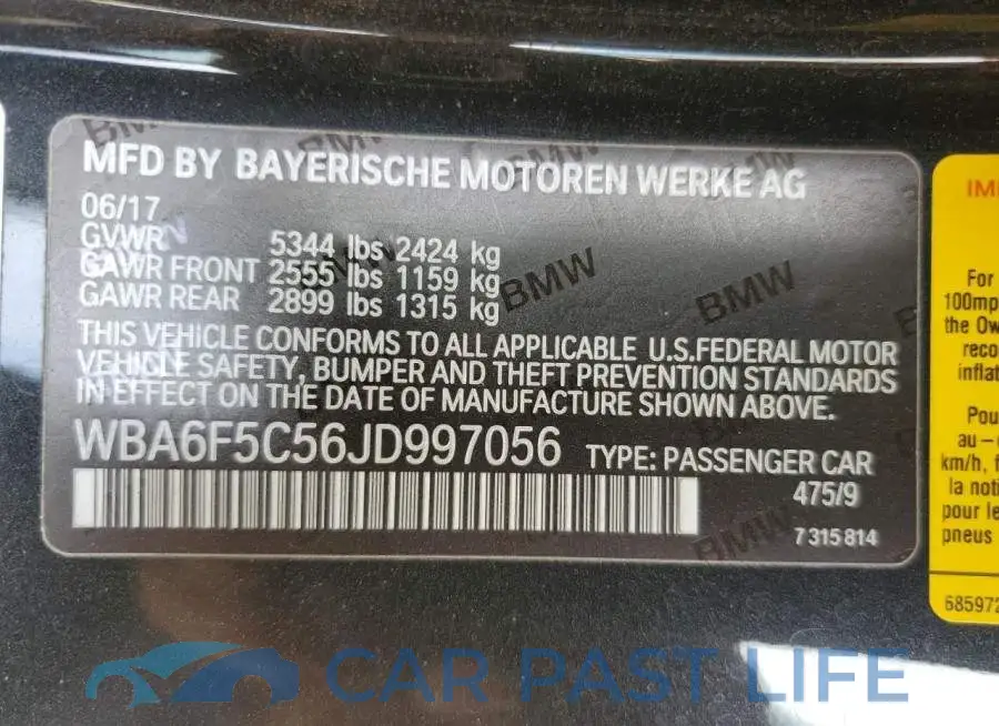 WBA6F5C56JD997056# 12