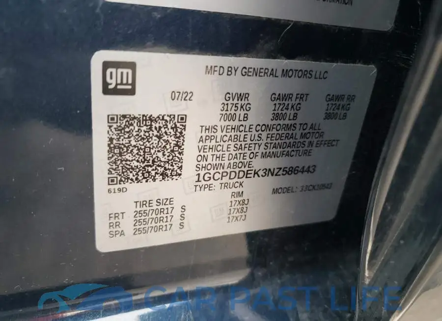 1GCPDDEK3NZ586443# 13