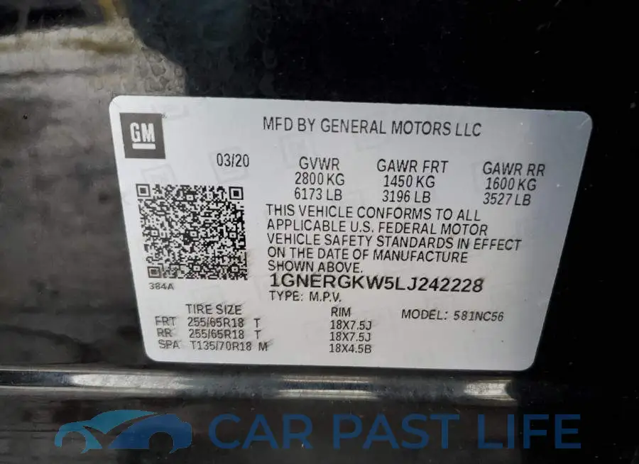 1GNERGKW5LJ242228# 13