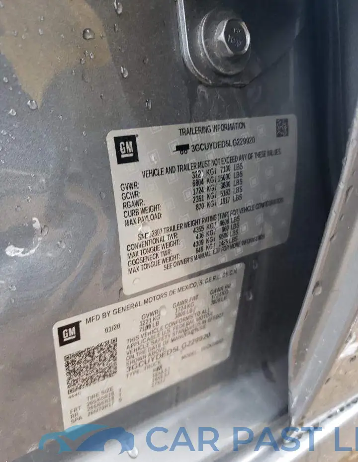 3GCUYDED5LG229920# 13