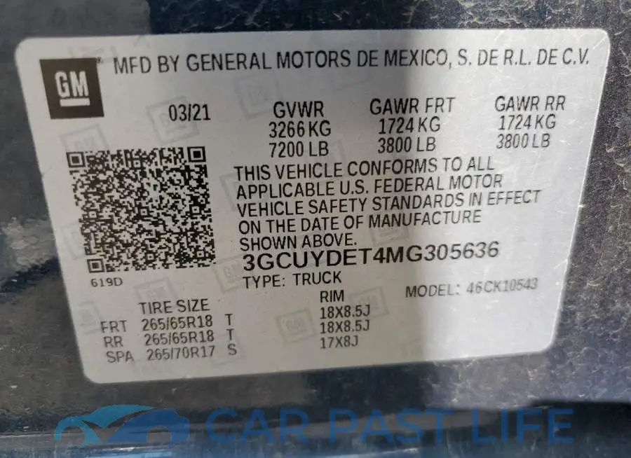 3GCUYDET4MG305636# 13