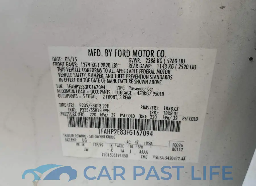 1FAHP2E83FG167094# 13