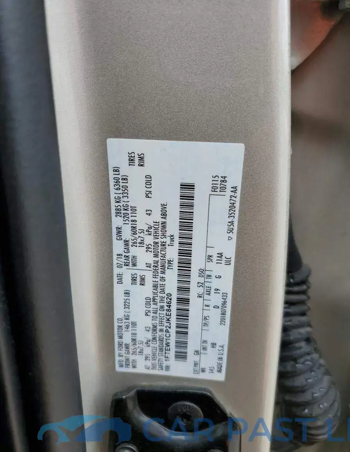 1FTEW1CP2JKE84620# 12
