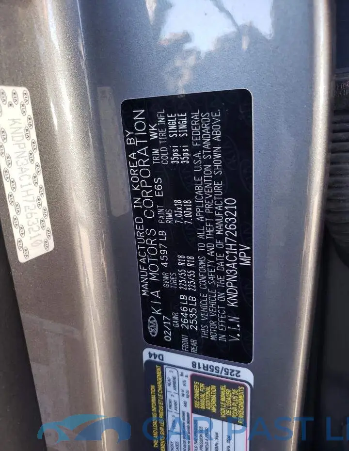 KNDPN3AC1H7263210# 12