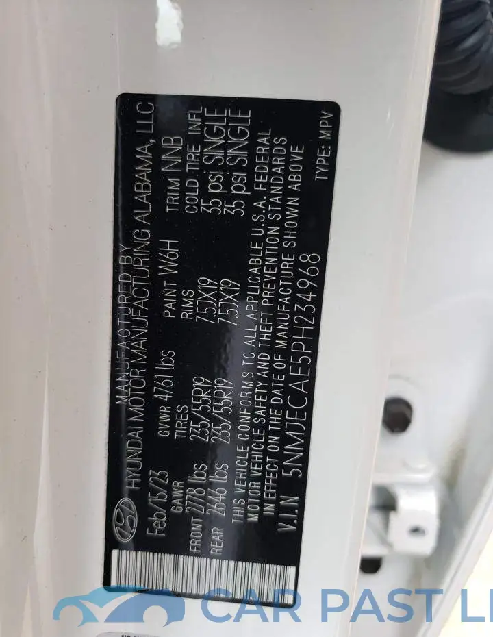 5NMJECAE5PH234968# 12