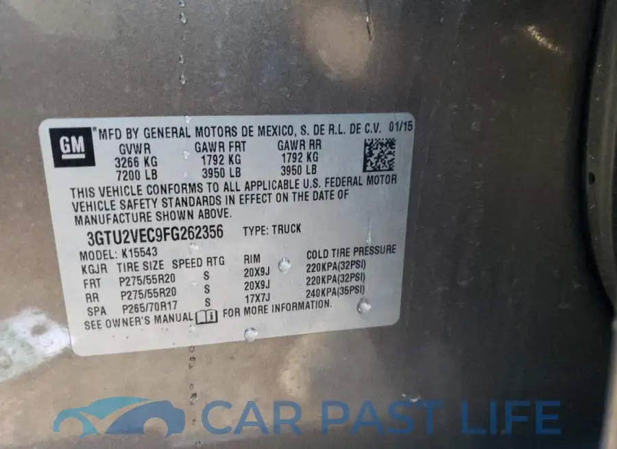 3GTU2VEC9FG262356# 12
