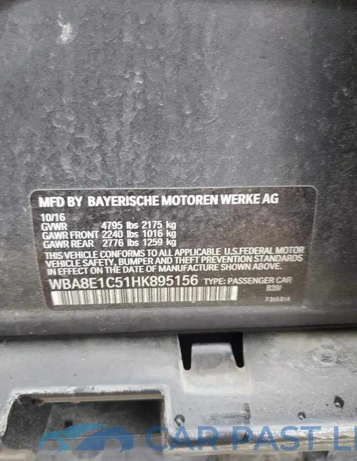 WBA8E1C51HK895156# 12