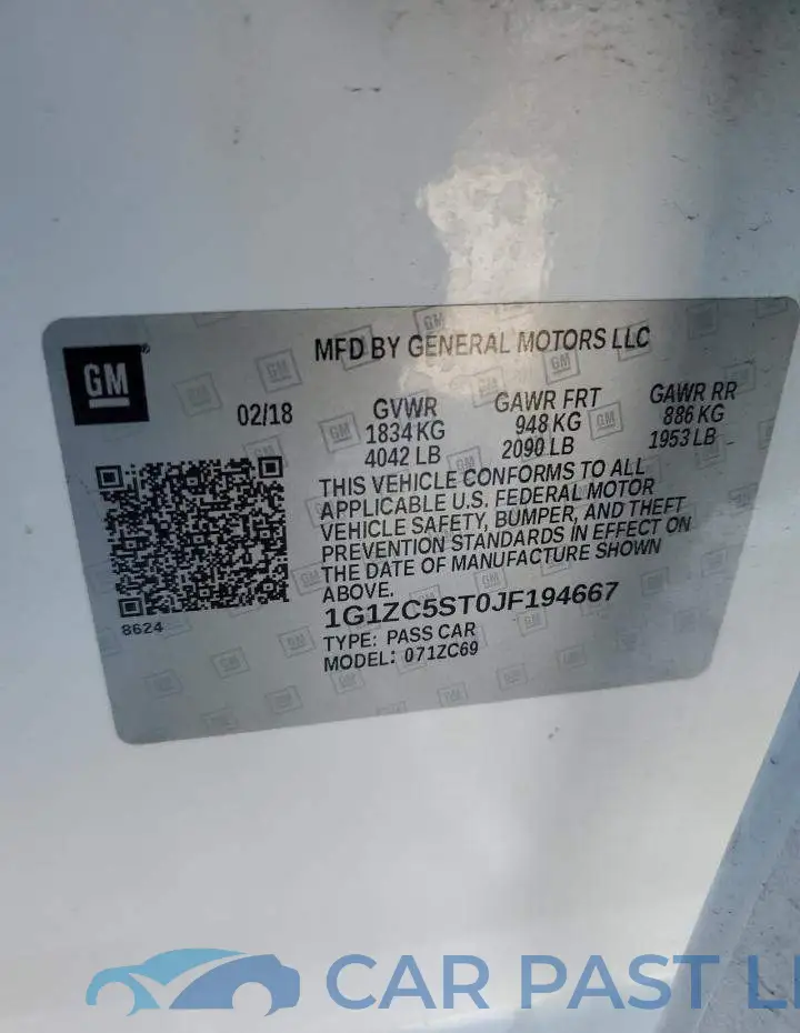 1G1ZC5ST0JF194667# 12