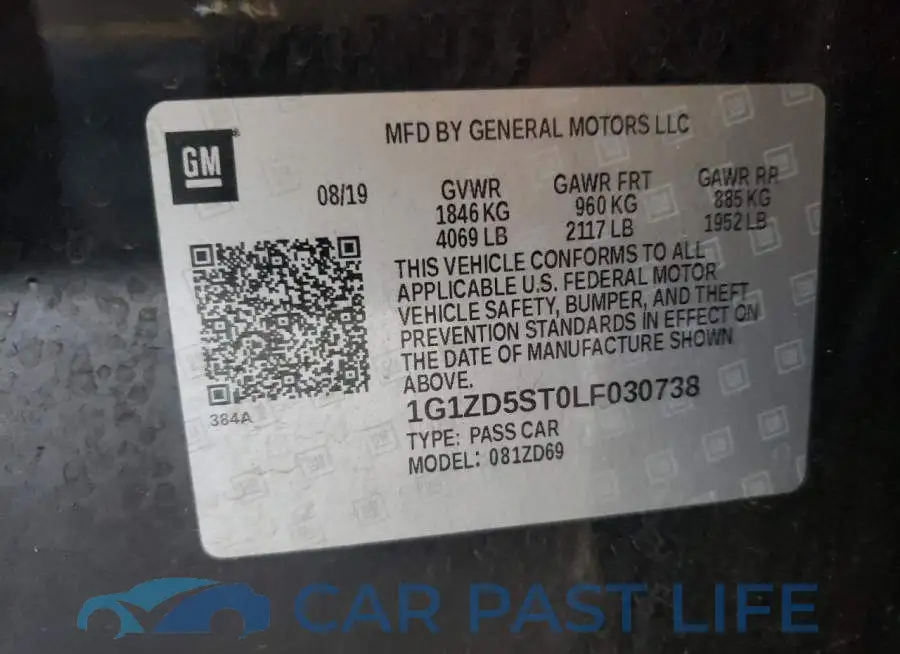 1G1ZD5ST0LF030738# 12