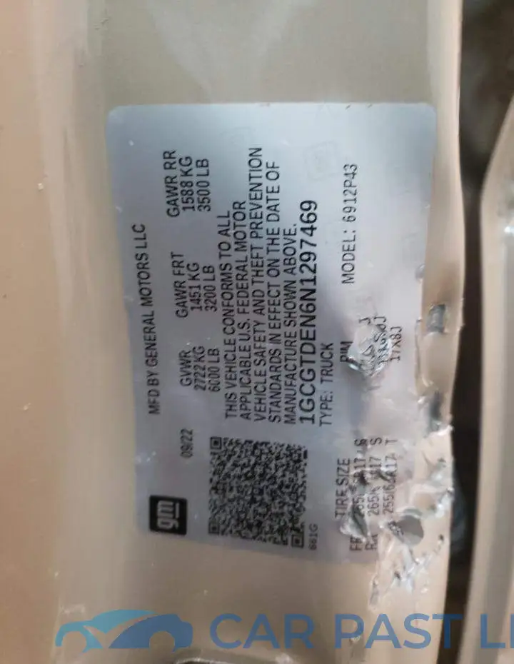 1GCGTDEN6N1297469# 12