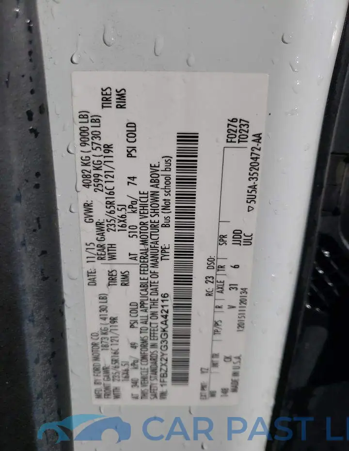 1FBZX2YG3GKA42116# 13