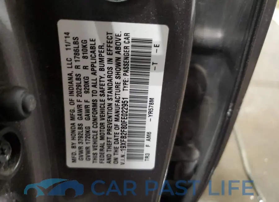 19XFB2F80FE022951# 12