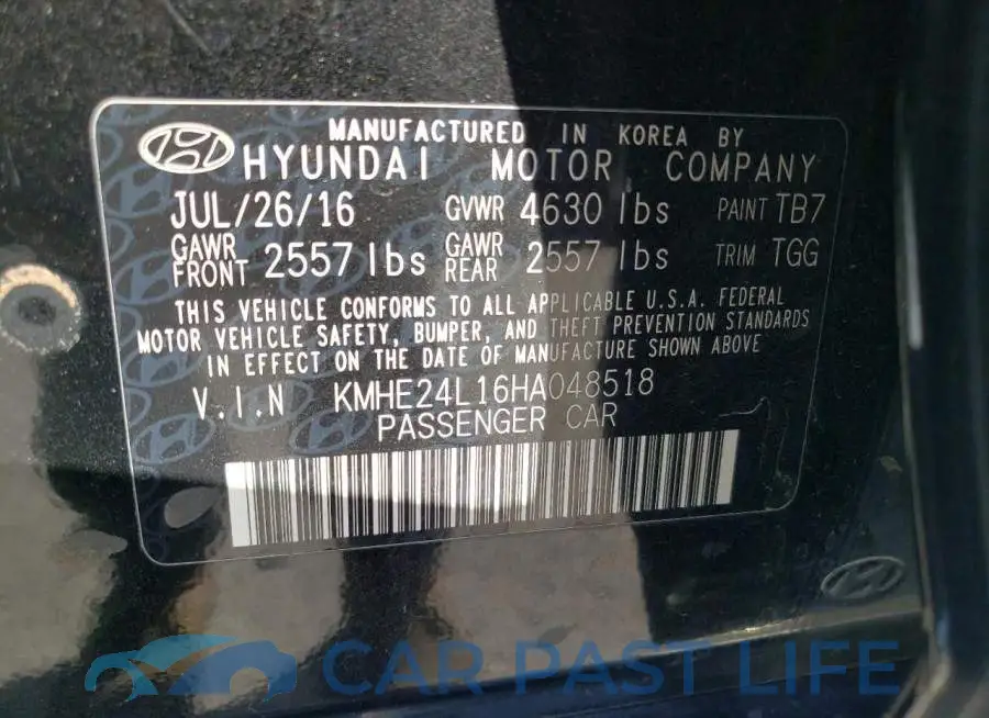 KMHE24L16HA048518# 12