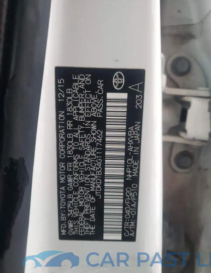 JTDKDTB34G1117462# 12