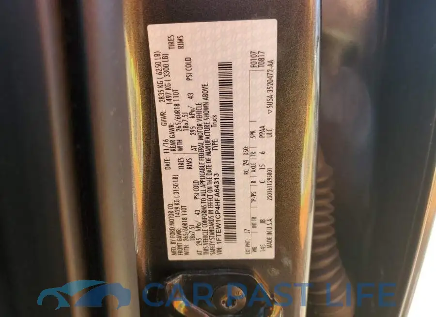 1FTEW1CP4HFA64313# 12