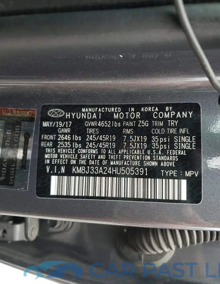 KM8J33A24HU505391# 10