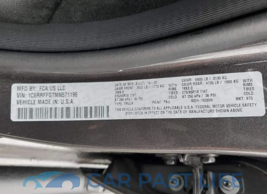 1C6RRFFG7MN571196# 12