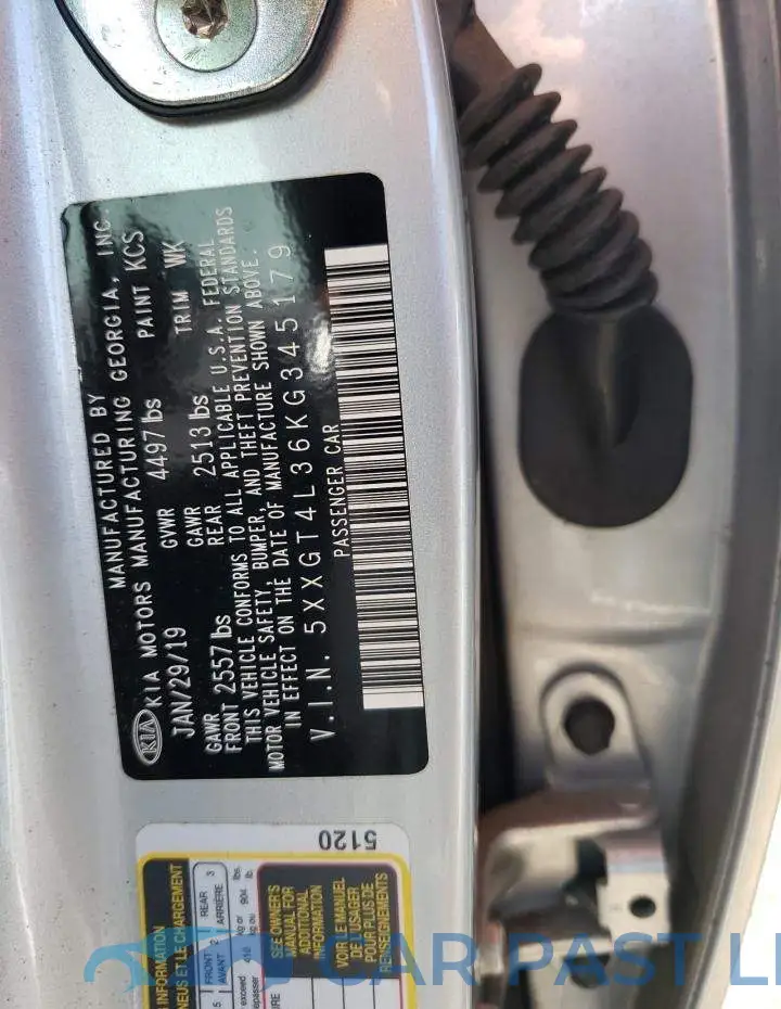 5XXGT4L36KG345179# 12