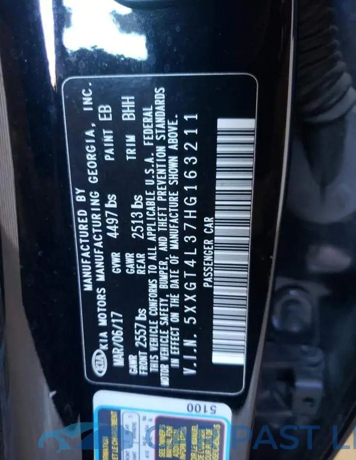 5XXGT4L37HG163211# 12