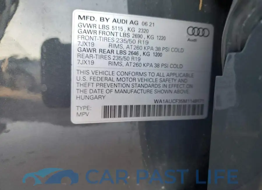 WA1AUCF35M1149171# 12