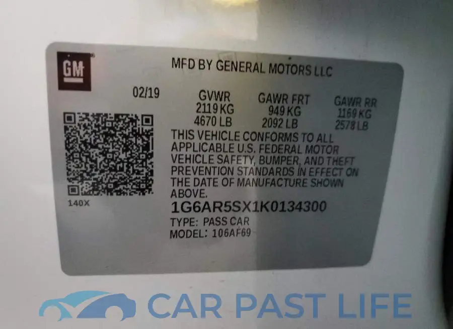 1G6AR5SX1K0134300# 13