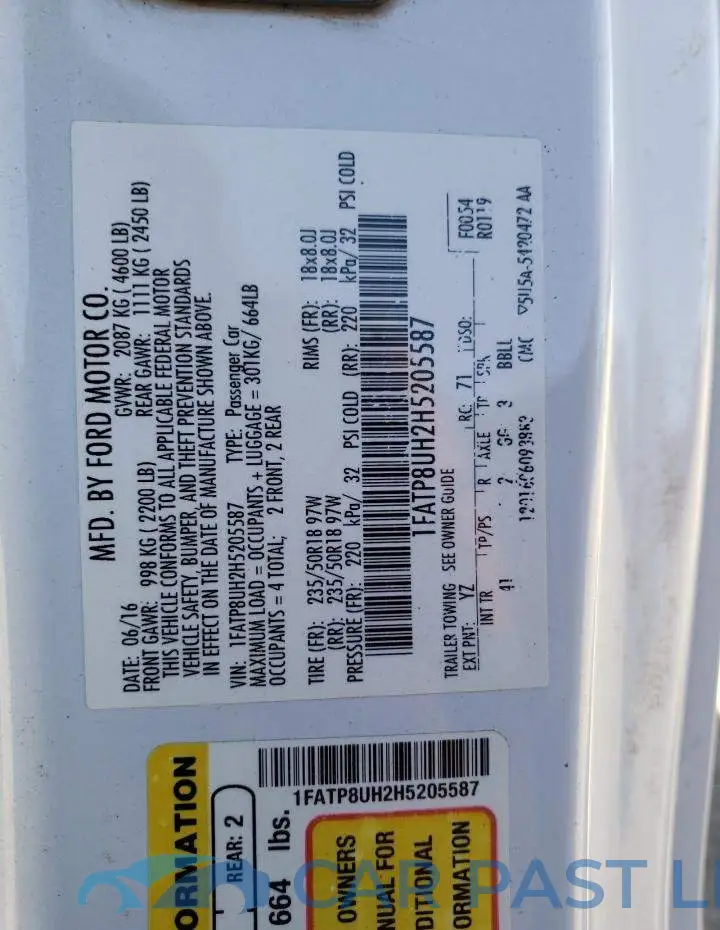 1FATP8UH2H5205587# 13