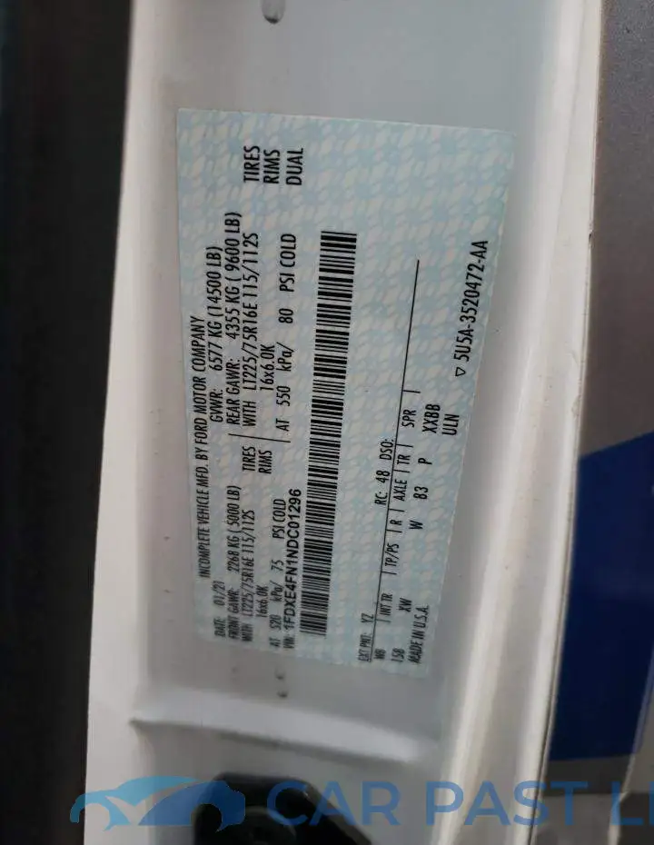 1FDXE4FN1NDC01296# 12