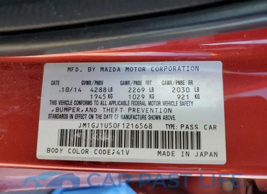 JM1GJ1U50F1216568# 12
