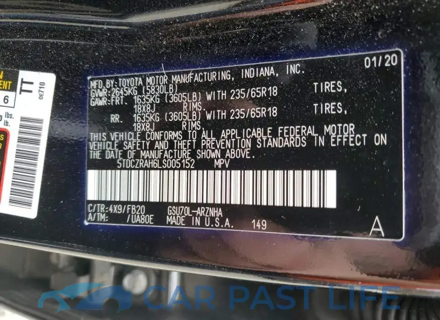 5TDCZRAH6LS005152# 13