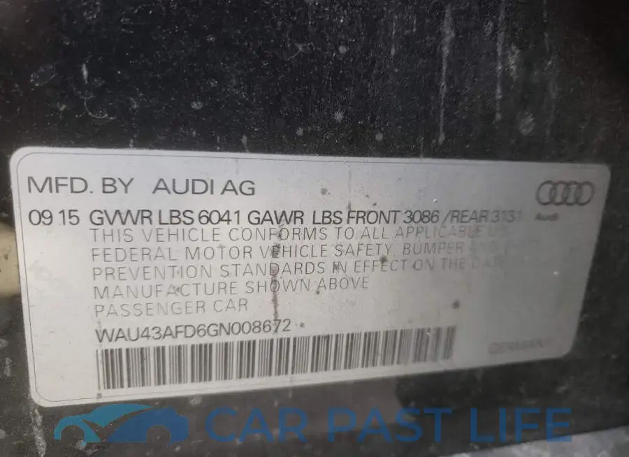 WAU43AFD6GN008672# 12