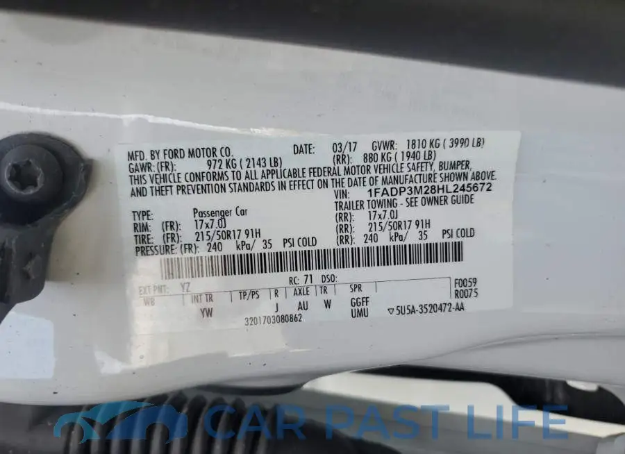 1FADP3M28HL245672# 12
