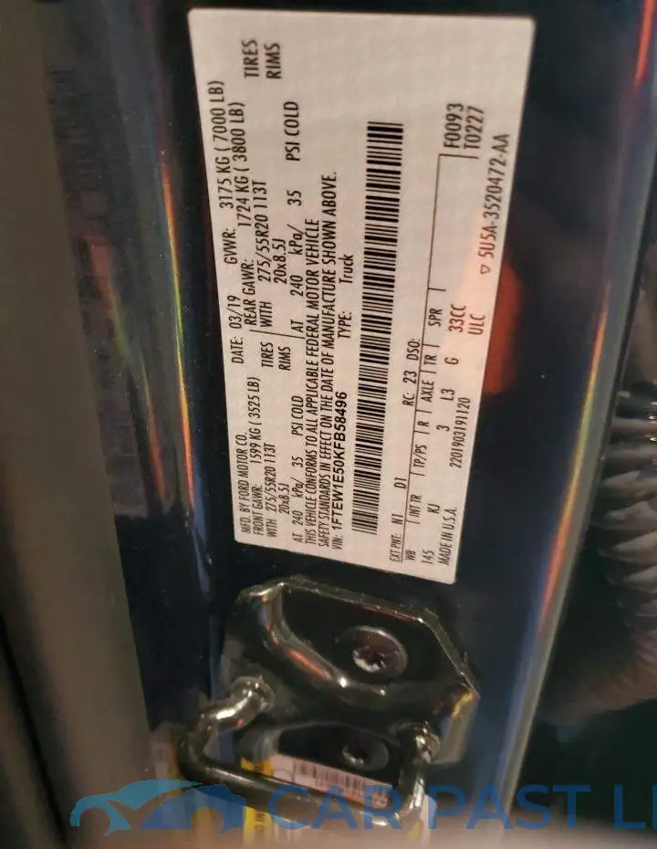 1FTEW1E50KFB58496# 12