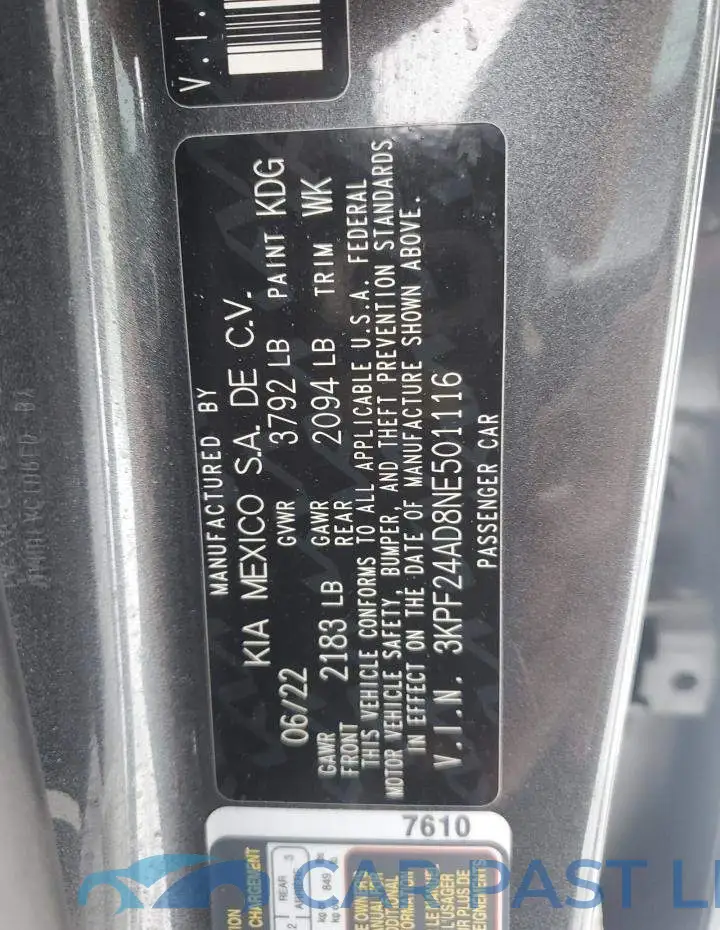 3KPF24AD8NE501116# 12