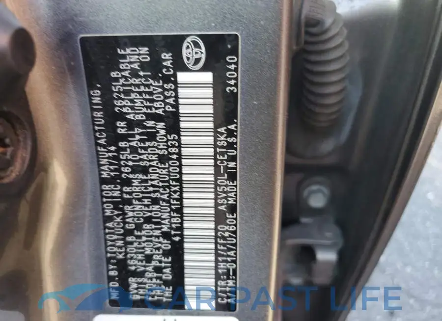 4T1BF1FKXFU004835# 12