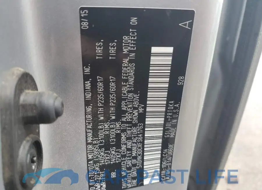 5TDYK3DCXFS641763# 12