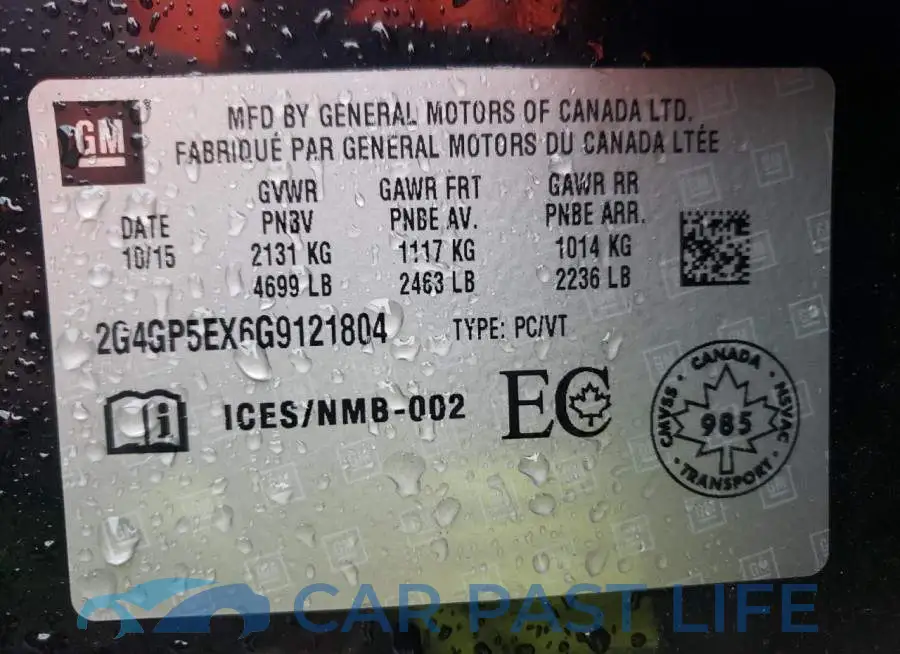 2G4GP5EX6G9121804# 12