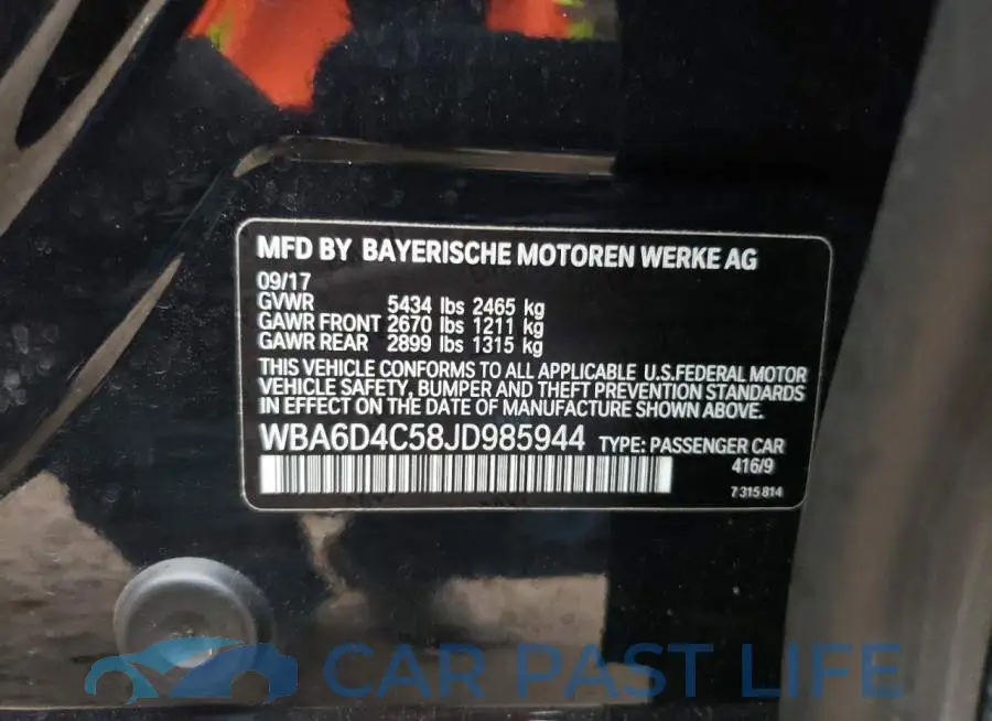 WBA6D4C58JD985944# 13