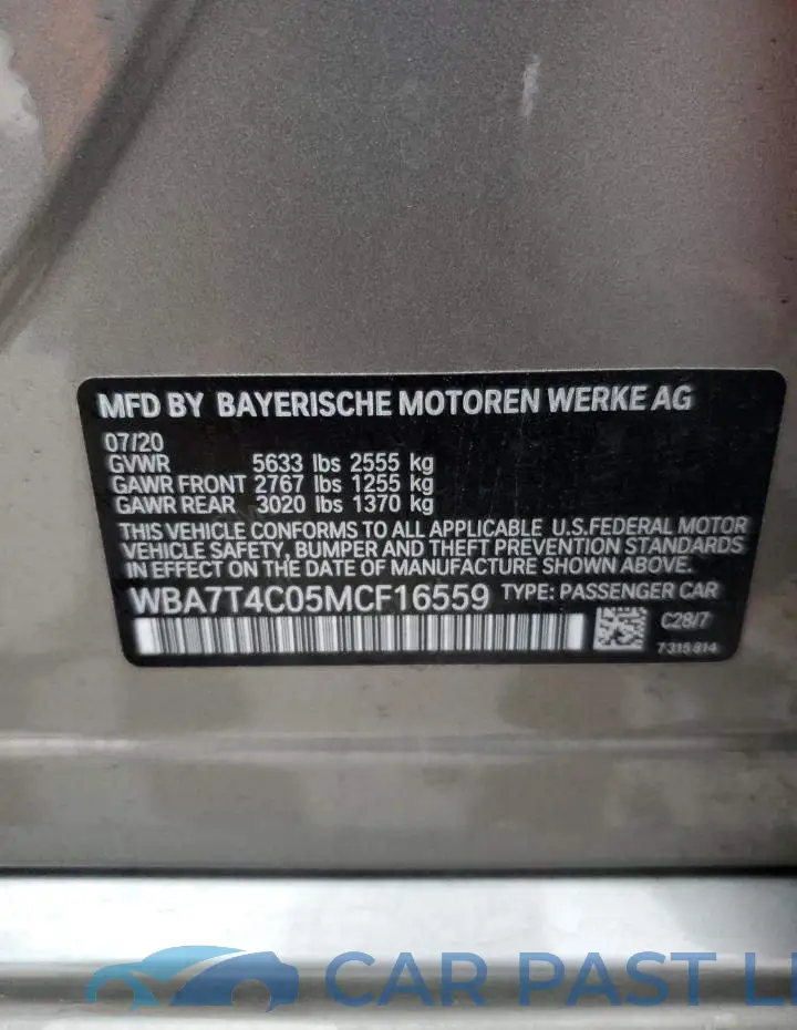 WBA7T4C05MCF16559# 13