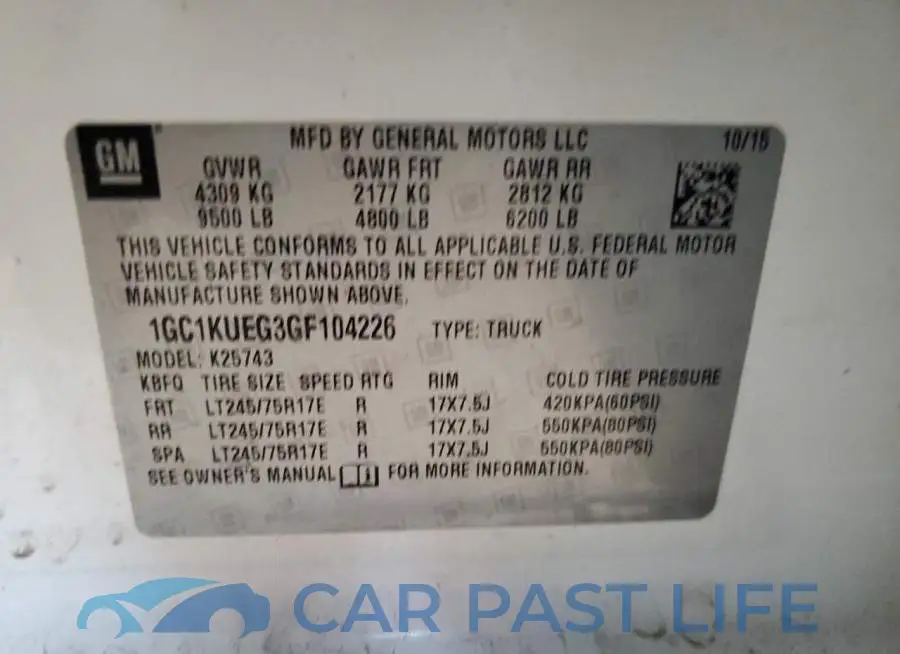 1GC1KUEG3GF104226# 13