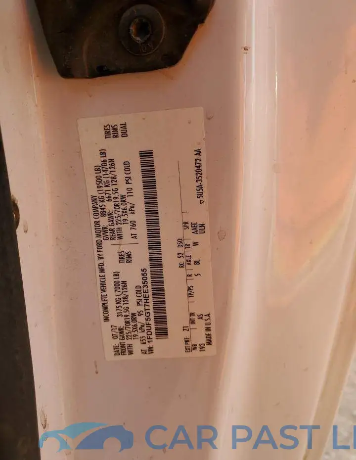 1FDUF5GT7HEE35055# 12