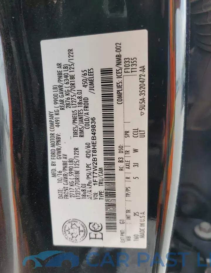 1FT7W2BT8HEB49836# 12