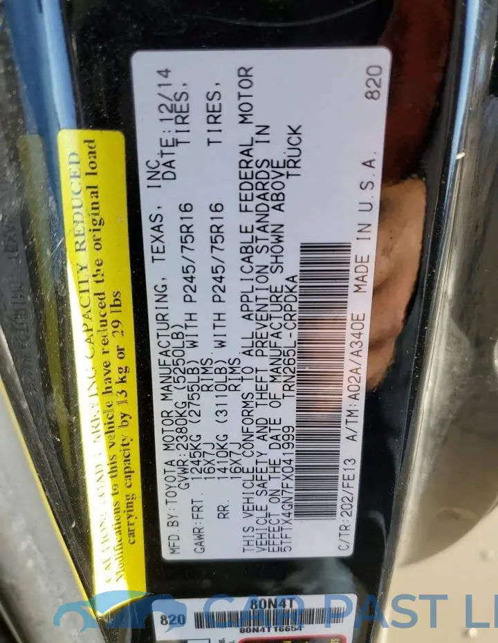 5TFTX4GN7FX041999# 12