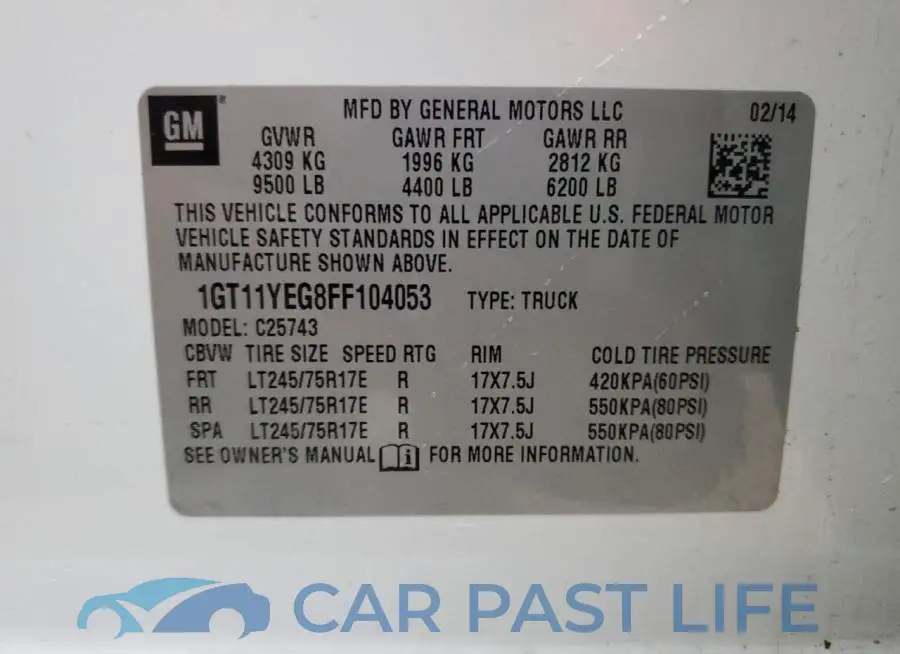 1GT11YEG8FF104053# 12