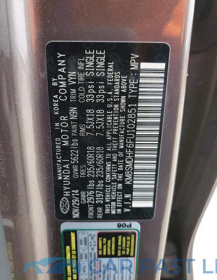 KM8SMDHF6FU102851# 13