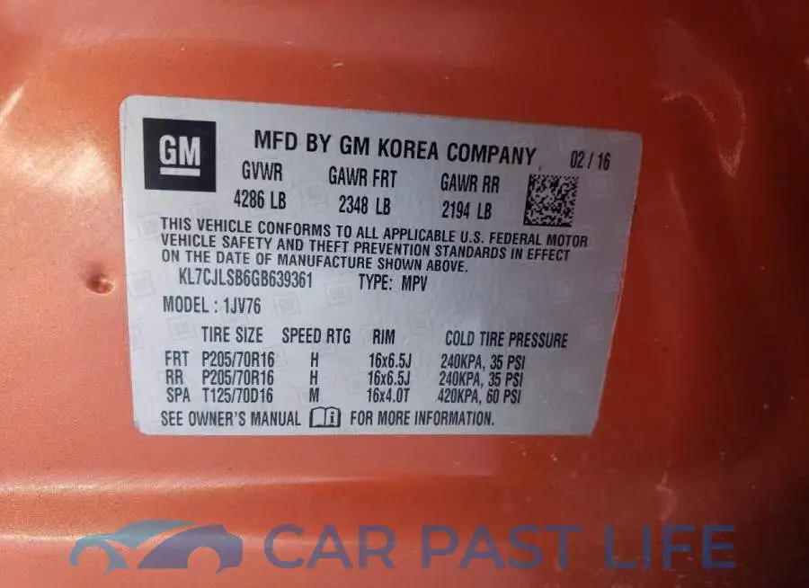 KL7CJLSB6GB639361# 13