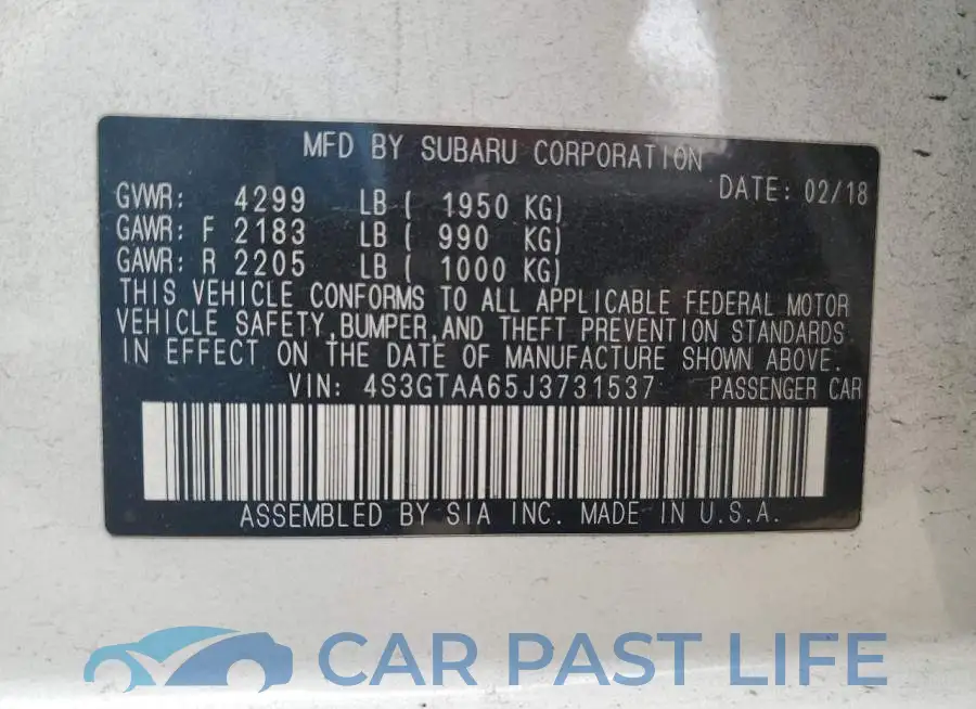 4S3GTAA65J3731537# 12