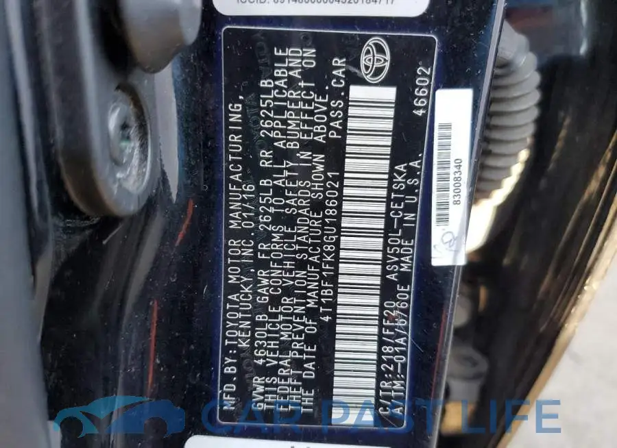 4T1BF1FK8GU186021# 12